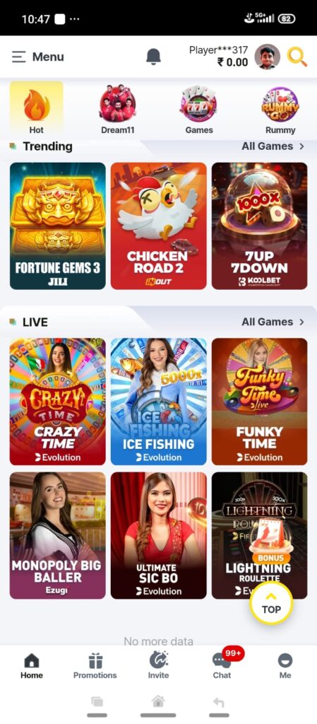 Pick11 fantasy sports app interface with cricket and football team